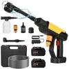 Image de Nettoyeur haute pression sans fil 21 V 70 bar mobile avec 2 batteries de 1500 mAh buse multifonction 6 en 1 tuyau de 5 m