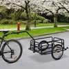 Image de Plaque épaissieremorque de vélo remorque de charge 40kg remorque de transport avec accouplement pliant noir 155x715x77cm