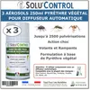 Image de Bombe pour diffuseur avec pyrèthre végétal - 3 Aérosols de 250ml