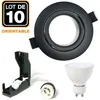 Image de 10 Spots encastrables orientables Noir Matt avec GU10 LED de 5W eqv. 40W Blanc Froid 6000K