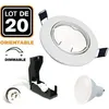 Image de Spot encastrable - EUROPALAMP - GU10 6W - Dimmable - Blanc Chaud 3000K - Lot de 20