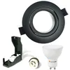 Image de Kit complet Spot encastrable orientable Noir Matt avec GU10 LED de 7W eqv. 56W Blanc Chaud 3000K