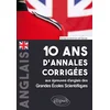 Image de Anglais : 10 ans d'annales corrigées aux épreuves d'anglais des grandes écoles scientifiques : X-ENS Cascade, Joël en occasion ou reconditionné
