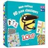 Image de Jeux de société - Loup Auzou - Coffret 10 jeux classiques - 54 cartes - Pions en bois - Sac en tissu