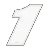 Image de Autocollant numéro 1 blanc 13 cm