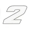 Image de Autocollant numéro 2 blanc 13 cm