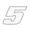Image de Autocollant numéro 5 blanc 9 cm