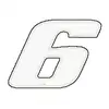 Image de Autocollant numéro 6 blanc 13 cm