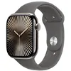 Image de Apple Watch Series 10 GPS + Cellular 46mm Boîtier en Titane Naturel avec Bracelet Sport Gris Minéral M/L