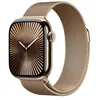Image de Apple Watch Series 10 GPS + Cellular 42mm Boîtier en Titane Or avec Bracelet Milanais Or