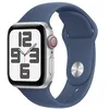 Image de Apple Watch SE GPS + Cellular 40 mm Boîtier en Aluminium Argent avec Bracelet Sport Denim M/L version 2024