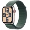Image de Apple Watch SE GPS + Cellular 44 mm Boîtier en Aluminium Lumière Stellaire avec Boucle Sport Vert lacustre version 2024