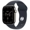Image de Apple Watch Series 12 GPS + Cellular 46 mm Boîtier en titane Naturel avec Bracelet Sport Bleu marine - M/L