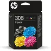 Image de Pack de 2 Cartouches d'encre HP 308 Noir et Trois Couleurs