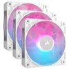 Image de Pack de 3 ventilateurs PC Corsair iCUE LINK RX120 RGB 120 mm blanc