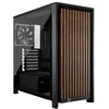 Image de Boîtier PC gaming Corsair Frame 4000 Wood RS moyen tour noir et noyer verre trempé