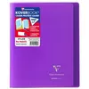 Image de Cahier Clairefontaine Koverbook protège-cahier piqué polypro 96 pages Séyès 17 x 22 cm Violet Transparent