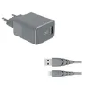 Image de Chargeur secteur Force Power USB A + Câble Lightning 1.2m Recycle Gris