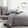 Image de Parure de lit Prestige - 240 x 260 cm - 2 personnes - 100% Percale finition macramé - Acier