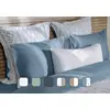 Image de 2 Taies d'oreiller Percale de coton Emma 65x65 - Blanc & Gris clair