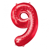 Image de Ballon Mylar Rouge Chiffre 9 2829801