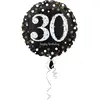 Image de Ballon en aluminium rond : 30 Happy birthday : 43 cm 3212901