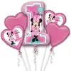 Image de Bouquet de 5 ballons Alu - Minnie™ - 1er Anniversaire 3437901