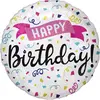 Image de Ballon Aluminum rond : Happy Birthday - 43 cm 3995101