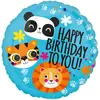 Image de Ballon aluminium rond 43 cm : Happy birthday - Animaux 4122201