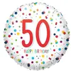 Image de Ballon aluminium rond 43 cm : Happy Birthday 50 ans - Confettis 4201501