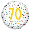 Image de Ballon Aluminium Rond 43 cm : Happy Birthday 70 ans - Confettis 4201701