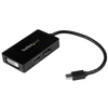 Image de StarTech.com Adaptateur Audio/Vidéo mini-DisplayPort vers DisplayPort + DVI + HDMI - M/F - 0.15 m