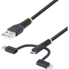 Image de StarTech.com Câble 3-en-1 USB-A vers micro USB / USB-C / Lightning (1 m)