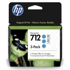 Image de HP 712 Pack de 3 (3ED77A) - Cyan