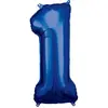 Image de Ballon Aluminium 86 cm : Chiffre 1 - Bleu 9907276