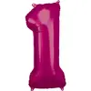 Image de Ballon Aluminium 86 cm : Chiffre 1 - Rose Fushia 9907277