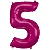 Image de Ballon Aluminium 86 cm : Chiffre 5 - Rose Fushia 9907285