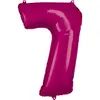 Image de Ballon Aluminium 86 cm : Chiffre 7 - Rose Fushia 9907289