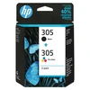 Image de HP 305 Pack de 2 (6ZD17AE) - Noir/3 Couleurs