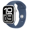 Image de Apple Watch Series 10 GPS 46 mm Aluminium Argent Bracelet Sport Denim M/L