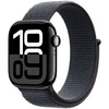 Image de Apple Watch Series 10 GPS 46 mm Aluminium Noir de Jais Bracelet Sport Textile Encre Violette