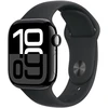 Image de Apple Watch Series 10 GPS + Cellular 42 mm Aluminium Noir de Jais Bracelet Sport Noir S/M