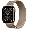 Image de Apple Watch Series 11 GPS + Cellular 42 mm Titane Or Bracelet Milanais Or