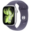 Image de Apple Watch Series 11 GPS + Cellular 46 mm Aluminium Argent Bracelet Sport Violet S/M