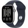 Image de Apple Watch Series 12 GPS 42 mm Aluminium Gris sidéral Bracelet Sport Bleu marine M/L