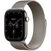 Image de Apple Watch Series 12 GPS + Cellular 46 mm Titane Naturel Bracelet Milanais Naturel M/L