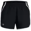 Image de Short femme Under Armour Fly By 3" 1382438-002 Noir XS