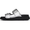 Image de Sandales compensées à boucle en cuir grainé femme FitFlop Gen-FF Buckle Tumbled Argenté 39 A2T-011