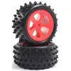 Image de Losi 4 Row Rear Tires, Mounted, Red (2) : Mini JRX2 LOS41023