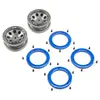 Image de FR/RR Wheel with Beadlock, Gray/Blue: Temper G2 ECX - Electrix RC ECX41012